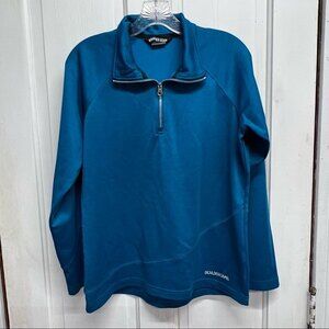 Boulder gear 1/4 zip pullover jacket women's medium deep‎ turquoise